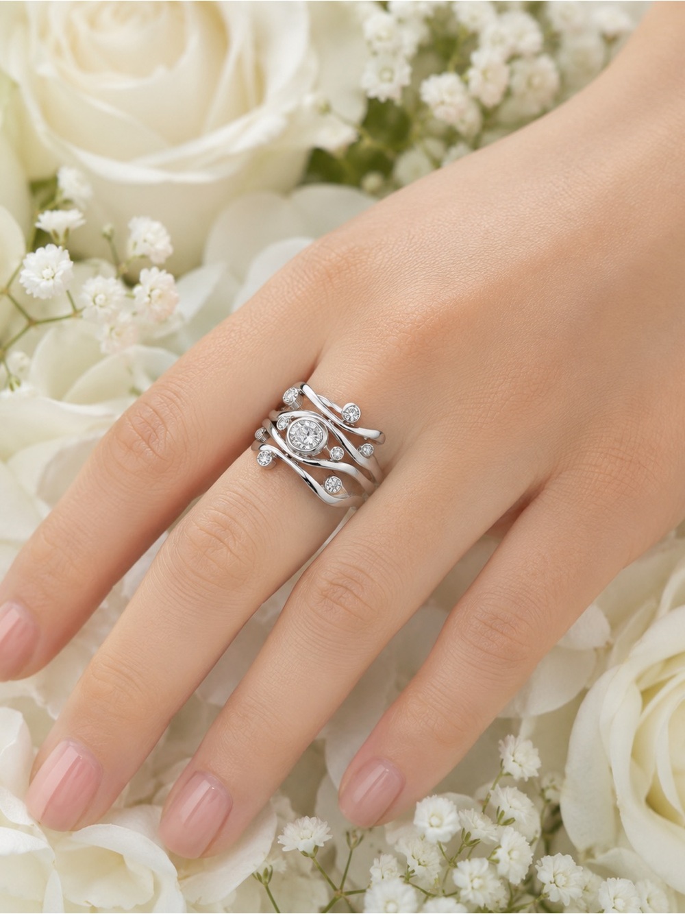925/18K ROSE GOLD WEDDING RING - Picture 3 of 4